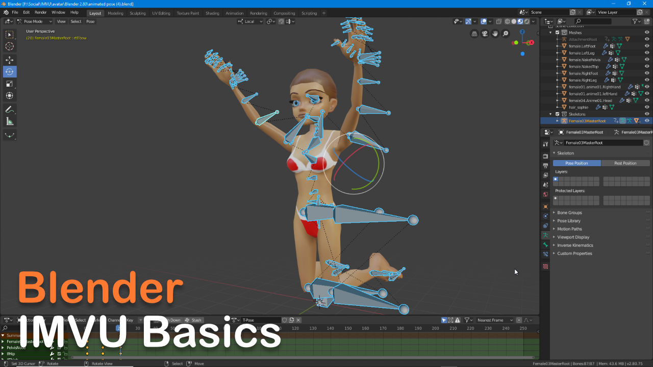 IMVU 203 – Animated Poses – Blender Knowledgebase