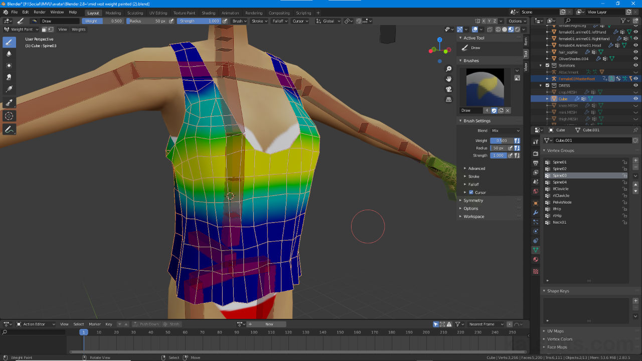 Weight Paint Clothes for IMVU – Blender Knowledgebase